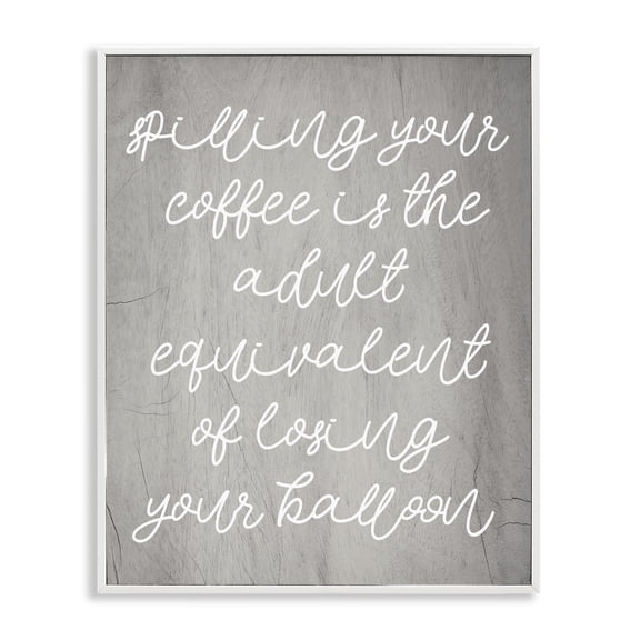 Stupell Industries Rustic Lodge Spilling Your Coffee Funny White Framed Giclee Art, 11 x 14, by Lil' Rue