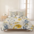 thumbnail image 3 of Full Quilt Set 78''x90'', Spring Florals Lightweight Bedspread Coverlet Set with 2 Pillow Shams, Watercolor Wildflowers Botanical Herbs Breathable All Season Quilt Bedding for Bedroom/Guest Room, 3 of 9