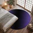 thumbnail image 3 of 3ft Round Rug, Purple Black Ombre Non-Skid Rubber Backing Large Area Rugs - Living Room Bedroom Home Office, Gradient Contemporary Abstract Art Indoor Floor Mat Carpets Washable Rug, 3 of 9