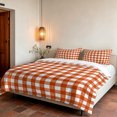 thumbnail image 3 of Queen Size 3 Pieces Duvet Cover Sets Orange White Buffalo Checker Bedding Set,Microfiber Soft Comforter Cover with Pillow Shams,Luxury Quilt Covers for Bedroom Decor Classic Lattice Plaid, 3 of 9