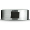 thumbnail image 2 of Tungsten Wyoming The Equality State Band Ring 8mm Men Women Comfort Fit Brushed Gray Flat Cut Black Polished, 2 of 4