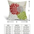 thumbnail image 5 of Christmas Throw Pillow Covers 18x18 Inch Bright Red Green Dahlia Flower Decorative Pillows Winter Decorations Outdoor Farmhouse Decor for Sofa Couch Bed Modern Linen Square Cushion Case, Set of 2, 5 of 6