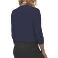 thumbnail image 4 of Très Chic Mailanda Women's Open Front 3/4 Sleeve Cropped Cardigan Bolero Shrug Sweater, 4 of 6