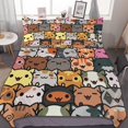 thumbnail image 1 of HAHDAXIA Cat Bedding Solid Comforter Set for All Seasons,3 Pieces(1 Comforter+2 Pillowcases),Soft Microfiber Bedding Set Queen(90"x90"), 1 of 7