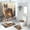 Pattern-1, variant on Wolf 4 Pcs Shower Curtain Set Wildlife Animal Green Aurora Nature Scenery with Toilet Lid Cover and Bath Mat, Waterproof Shower Curtain with 12 Hooks, 72x72 Inch