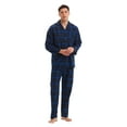 thumbnail image 4 of GLOBAL Men's Pajamas Sets 100% Cotton Flannel Sleepwear Long-Sleeve Top & Bottom, Size S-3XL, 4 of 5
