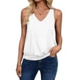 thumbnail image 6 of Women's Sleeveless V Neck Tank Tops Summer Tops Trendy 2024 Causal Cute Loose Fit Workout Athletic Yoga Shirts, 6 of 9