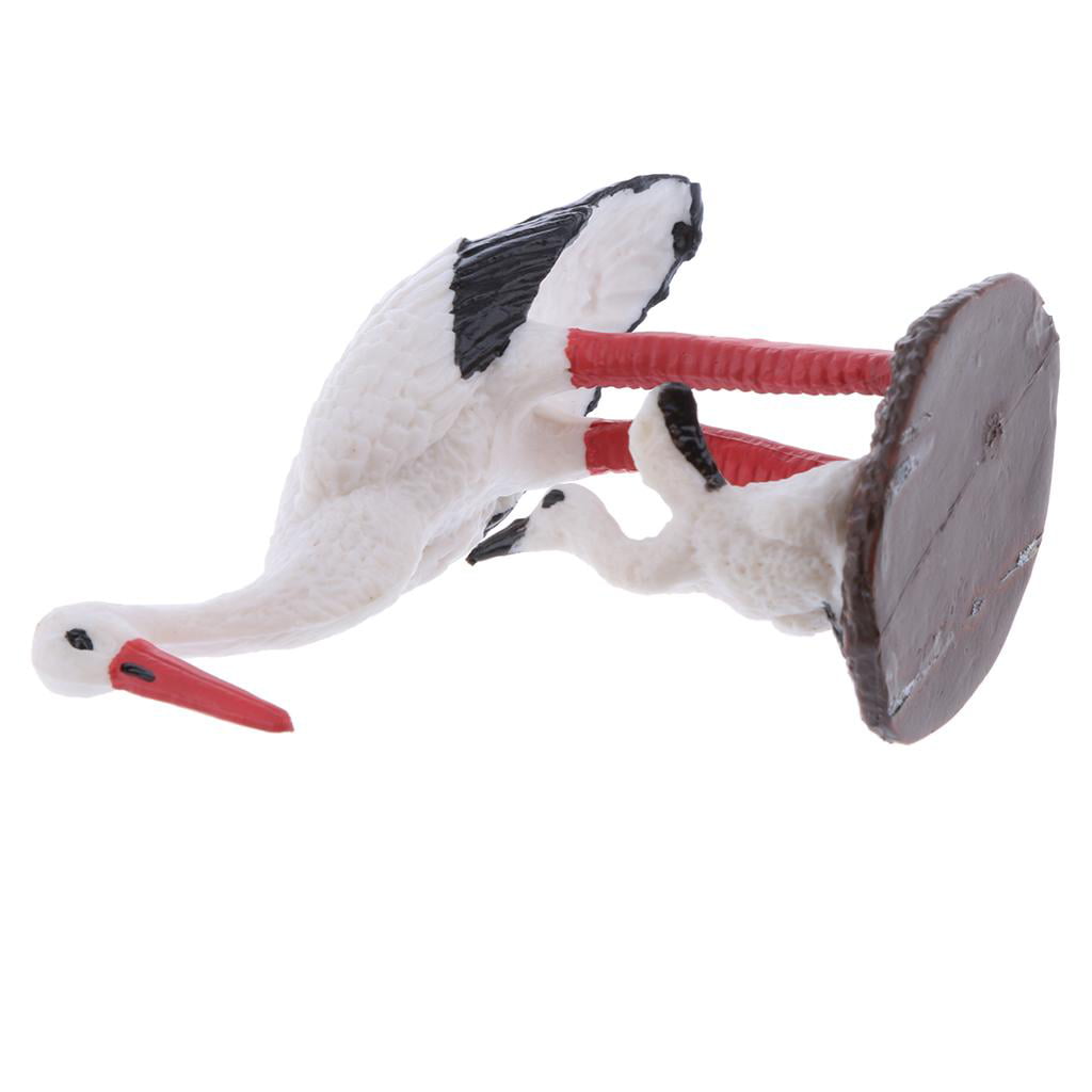 Vivid Wildlife Animal Model White Crane Party Bag Favor Kids Educational Toy 