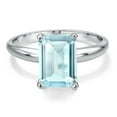 thumbnail image 3 of Gem Stone King PLAT-900 Platinum Sky Blue Topaz Engagement Ring for Women | 4.00 Cttw | Octagon 10X8MM | Gemstone November Birthstone | Size 6, 3 of 6