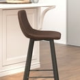 thumbnail image 2 of Flash Furniture Caleb 24.5"H Square Adjustable Low Back Counter Bar Stool, Chocolate Brown/Black, 2 of 11