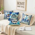 thumbnail image 3 of Fathers Day Decorative Throw Pillow Covers,18x18 Set of 4,Best Dad Ever Buffalo Checkers Moustache Bow Tie Fathers Day Home Decor,Happy Fathers Day Outdoor Couch Cushion Case, 3 of 4