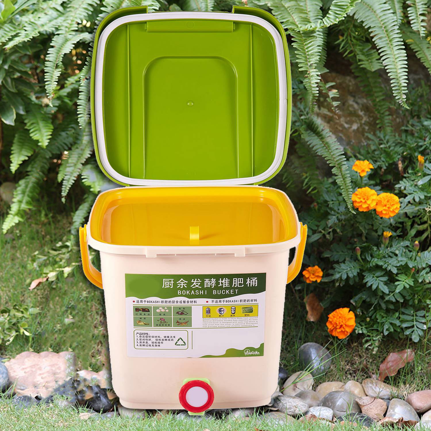 1X 12L Compost Bin Recycle Composter Aerated Compost Bin PP Organic Homema X5K1 