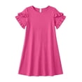 thumbnail image 4 of Shachafan Girls Summer Dresses Short Sleeve Casual Round Neck Straight Beach Dress With Ruffle Daily Use Dress for Girls, 4 of 4