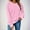 Pink, variant on Babysbule Women's Casual Long Sleeve Solid Crewneck Sweatshirts Cute Circular Zipper Drop Sleeve Loose Fit Pullover Fall Clothes