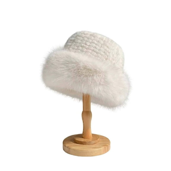 TELOLY Womens Hats,Trendy Look Beanie,Soft Wool Womens Hat,White