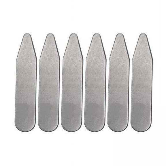 Milageto 2xCollar Stays Metal Wrinkle Non Slip for Work Uniform Wedding 50mmx10mmx0.8mm
