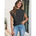 thumbnail image 3 of Prettady Women'S Mock Neck Sleeveless Sweater Vest Casual Cap Sleeve Knit Pullover Tank Tops 2025 Spring Summer Clothes Black S, 3 of 6