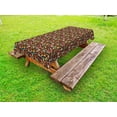 thumbnail image 1 of Nature Outdoor Tablecloth, Dark Toned Background with an Assortment of Fungi Flowers and Foliage Leaves Pattern, Decorative Washable Fabric Picnic Tablecloth, 58 X 104 Inches, Multicolor, by Ambesonne, 1 of 2