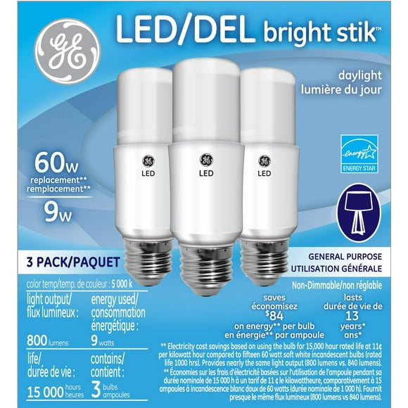 GE Lighting 9W Bright Stik Daylight LED Bulb