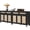 Reclaimed Black Oak, variant on SICOTAS 43.5"W Large Rattan Sideboard Buffet Cabinet with 3 Doors & 2 Drawers – Oversized Boho Storage Credenza Cabinet with Adjustable Shelves for Living Room, Entryway, Kitchen,Natural Oak