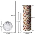 thumbnail image 5 of 20oz Footballs and Autumn Fall Leaves Pattern Skinny Tumblers Stainless Steel Tumbler with Lid and Straw,Vacuum Insulated Double Wall Travel Tumbler Cups with Cleaning Brush for Coffee,Tea, 5 of 6