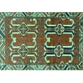 thumbnail image 1 of Ahgly Company Machine Washable Indoor Rectangle Persian Turquoise Blue Traditional Area Rugs, 5' x 8', 1 of 4