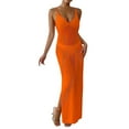 thumbnail image 2 of Conairie Swimsuit Coverup For Womens Sleeveless Loose Hollow Knit Bathing Suits Cover Ups Summer Beach Swimwear Vacation Outfits Orange One Size, 2 of 4