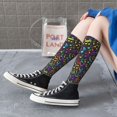 thumbnail image 5 of Naloa Musical Notes Thigh High Socks Extra Long Stretchy Sock Women Over Knee High Opaque Stocking Daily Wear, 5 of 6
