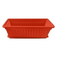 thumbnail image 1 of 17 Inch Window Box Planter with Drainage Holes & Tray - Plastic Flower Planter Box for Indoor/Outdoor Use - Rectangle Vegetable Planters for Windowsill, Patio, Porch, Balcony Garden Decor, 1 of 5