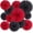 Black Red, variant on 20 Pcs Royal Blue Hanging Paper Fan, Hanging Honeycomb Round Paper Fans for Weddings, Birthdays, Christmas, Baby Showers, Classroom, Events Ceiling Party Supplies Decorations