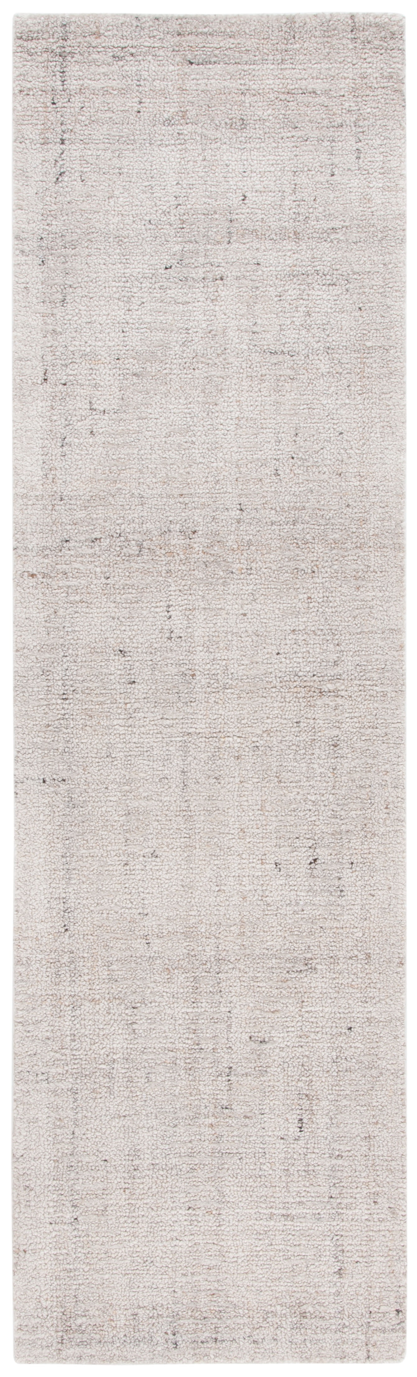 SAFAVIEH Abstract Janis Solid Polyester Runner Rug, Ivory/Grey, 2'3" x 8'