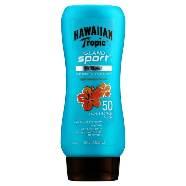 Hawaiian Tropic Island Sport Lotion Sunscreen SPF 50, 8 oz Walmart