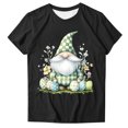 thumbnail image 3 of VBTAPA Easter Shirts for Women Cute Floral Bunny Easter Eggs Graphic T Shirts Spring Outdoor Tops Casual Sports Tee Black L, 3 of 5