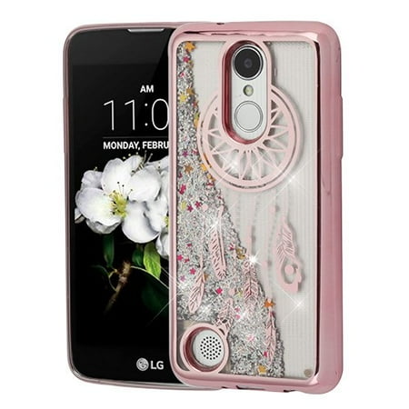 Lg Chocolate 3 Silicone LG Phone Case BLING Hybrid Liquid Glitter Quicksand Rubber Silicone TPU Electroplating Hard Sparkle Cover Dreamcatcher Case for LG Aristo 3 / Aristo 2 / 2 Plus / Tribute Empire / Tribute Dynasty ()