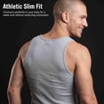 thumbnail image 4 of COUVER Men's Cotton Ribbed Undershirt A-Shirt 3-Pack Assorted New 2-Black 1-Grey New M, 4 of 6