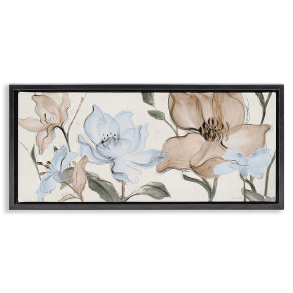 Stupell Industries Soft Whispering Florals Black Framed Floater Canvas Wall Art, design by Lanie Loreth
