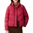 thumbnail image 1 of Veste Matelassée pour Femmes, Manteau d'Hiver Décontracté à Manches Longues avec Fibre de Polyester, Confort Léger pour Usage Quotidien, 1 of 8
