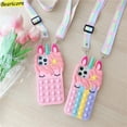 thumbnail image 2 of Pop Fidget Toys Bubble Case For iPhone 11 12 13 Pro X Xs Max XR 6 6s 7 8 Plus 5 5s SE Mini Cartoon Unicorn Soft Silicone Cover, 2 of 5