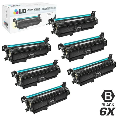 Remanufactured Replacement for CE260A (HP 647A) Black Laser Toner Cartridge (6 Pack) for the HP Color LaserJet Enterprise CP4525xh, CP4025n, CP4525n, CP4025dn, CP4525dn s