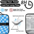 thumbnail image 4 of Blue Wavy Checkered Pattern Insulated Lunch Bag with Shoulder Strap and Bottle Holder,Bento School Lunch Bag Box,11x9.5x3.5 Inches, 4 of 5