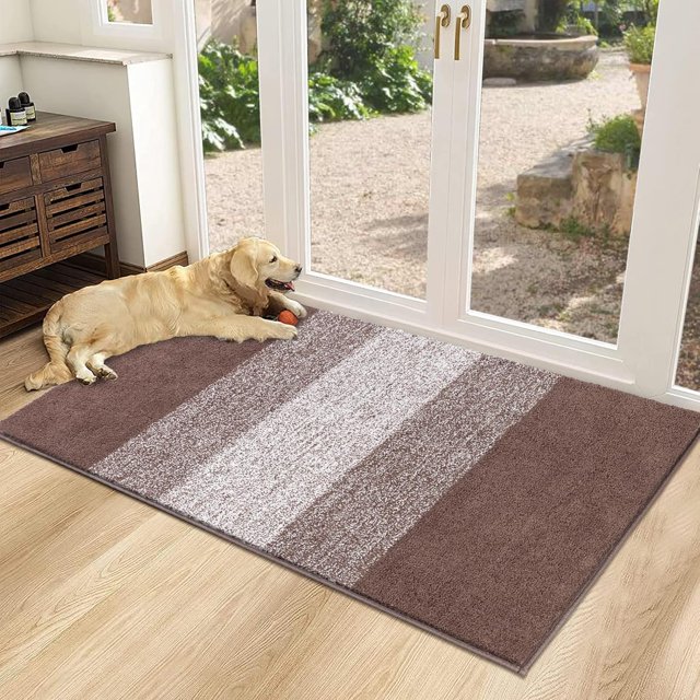 Tapis d'Entrée Intérieur Tapis de Porte Antidérapant Absorbant Attrape-Boue Tapis LowProfile Tapis de Sol Intérieur Doux Lavable à la Machine Petits Tapis Tapis de Porte pour Entrée (‘‘x‘‘ Gris)