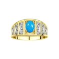 thumbnail image 1 of RYLOS Rings for Women 14K Yellow Gold Ring Classic Style 7X5MM Oval Gemstone &  Diamond Ring December Turquoise Jewelry Size 7, 1 of 7