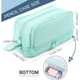 thumbnail image 4 of MAMUNU Estuche para lápices de gran capacidad con 4 compartimentos, bolsa para lápices con cremallera y asa portátil, estuche para bolígrafos, organizador de papelería para oficina, universidad,, 4 of 8