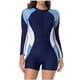 thumbnail image 3 of TaTaai Women's Zipper Jumpsuit, Slim Fit Sports Swimsuit, Color Block Design with Wind Match, Perfect for Surfing, Beach and Water Activities Gift, 3 of 9