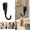 Black-2A, variant on MMJ S Shaped Plastic Hooks Buckle Flat Strip Organizer Heavy Duty Non Slip Kitchen Bathroom Closet Hanging 2.36x1.18in