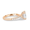 thumbnail image 3 of 2.00Ct Princess Cut Moissanite Solitaire Engagement Ring, Wrap Hidden Halo & Pavé, 18K Rose Gold, 3 of 7
