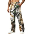 thumbnail image 2 of GrmtClth Mens All Over Camo Print Sweatpants Loose Wide Leg Silhouette Adjustable Elastic Waist Daily Casual Outdoor Jogger Trousers Bronze 2XL, 2 of 8