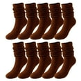 thumbnail image 1 of 5 Pairs Soild Color Socks Women Thigh High Boot Socks Soft Scrunch Socks, 1 of 4