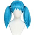 thumbnail image 1 of Wig Linfairy con coletas azules para mujer, cosplay de Halloween, 1 of 7