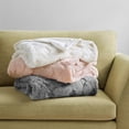 thumbnail image 5 of Madison Park Ivory Faux Fur Ultra Soft Luxury Carved Basketweave Design Throw Blanket, 50" x 60", 5 of 5